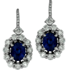 4.15ct.tw. Diamond And Sapphire Earrings Sapphire 2.77ct. 18KW DKE001175